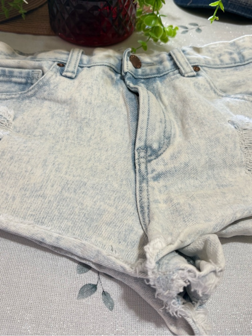 Forever 21 Light Blue Acid Wash Denim Shorts